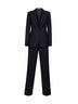 Abito monopetto Parigi in lana vergine stretch blu<BR/>