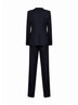 Abito monopetto Parigi in lana vergine stretch blu<BR/>