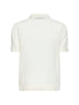 Camicia a maniche corte in maglia pointelle panna