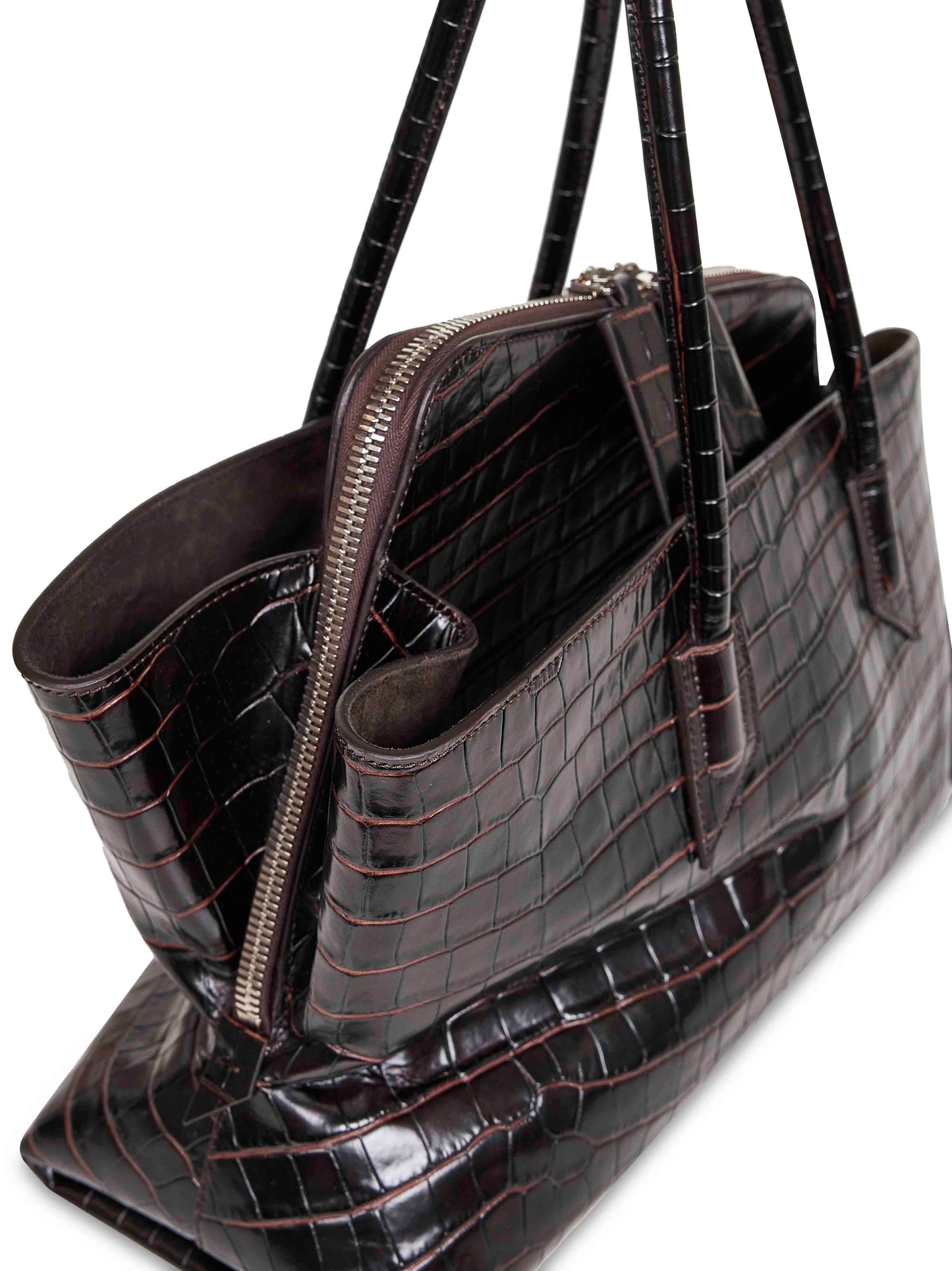 Coffee "La Passeggiata Medium" top handle bag