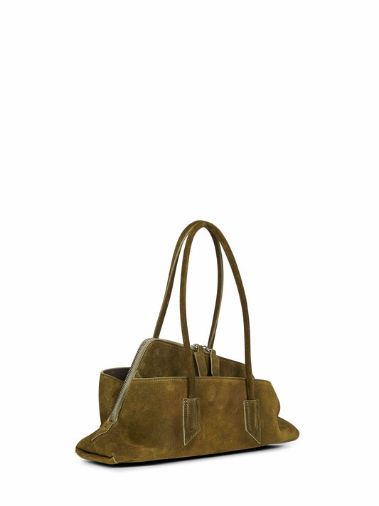 Khaki "La Passeggiata Small" top handle bag