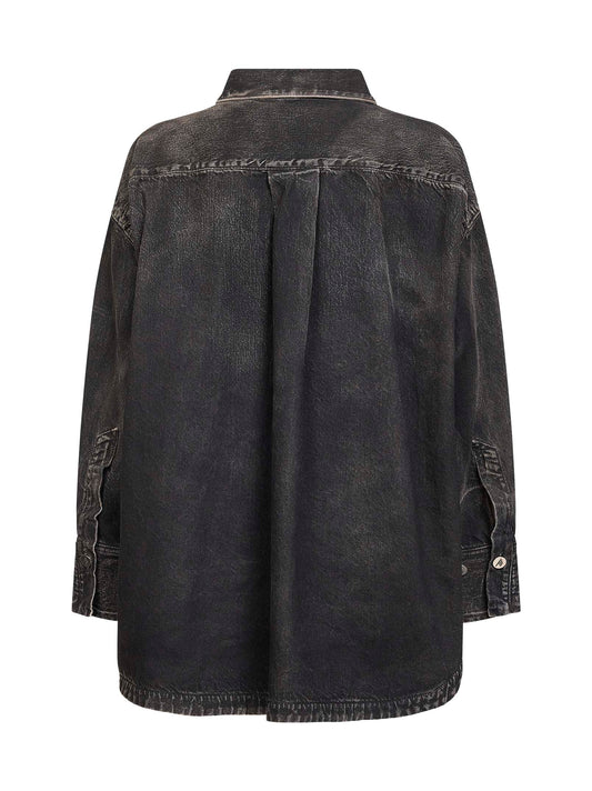 Giacca camicia "Diana" in denim nero