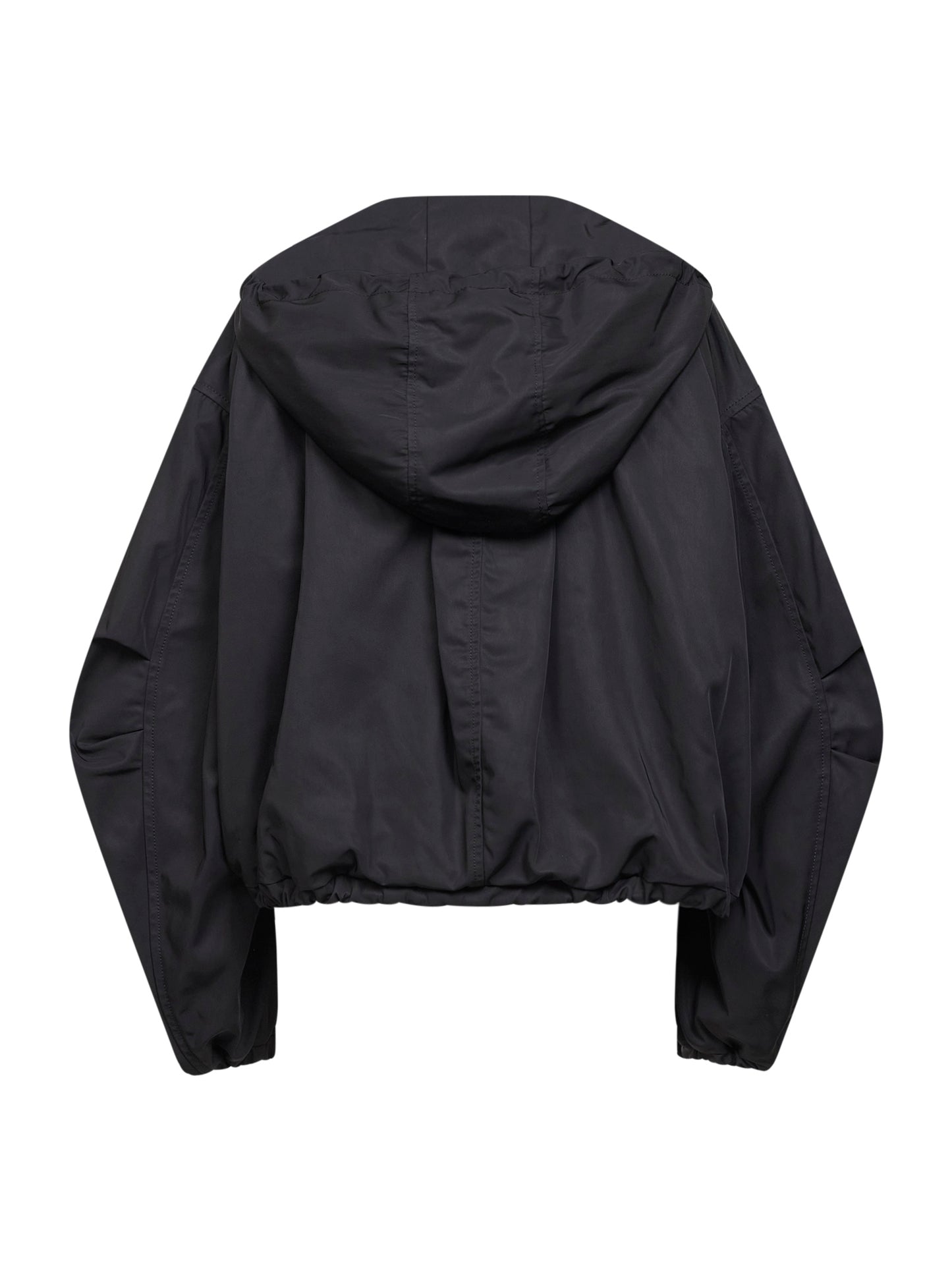Bomber con cappuccio in nylon nero