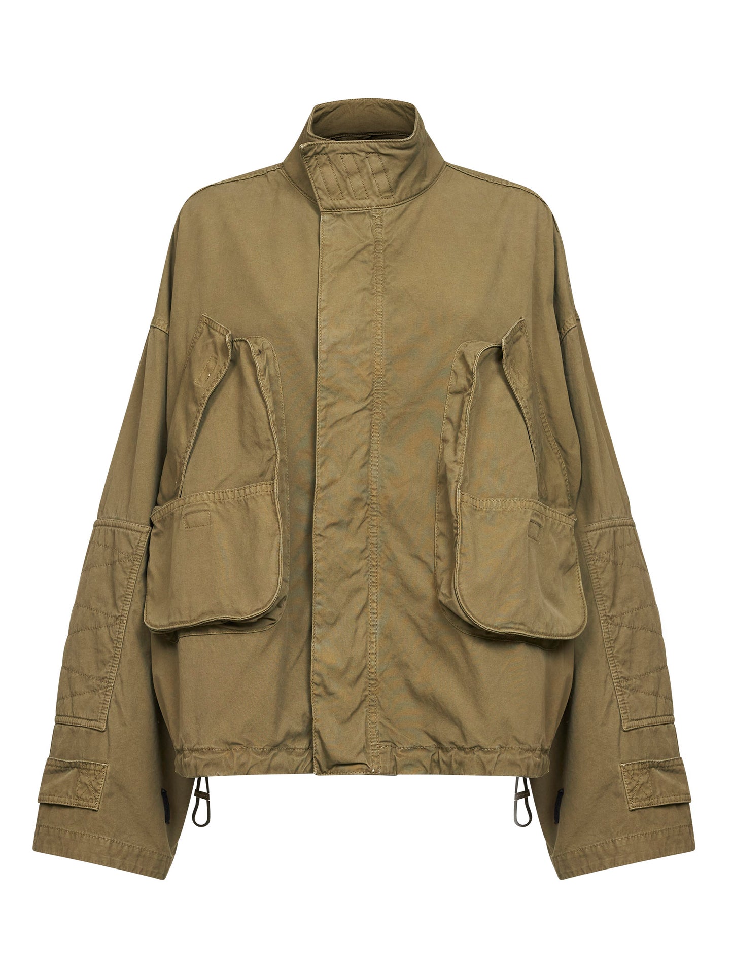 Bomber in canvas sovratinto verde militare
