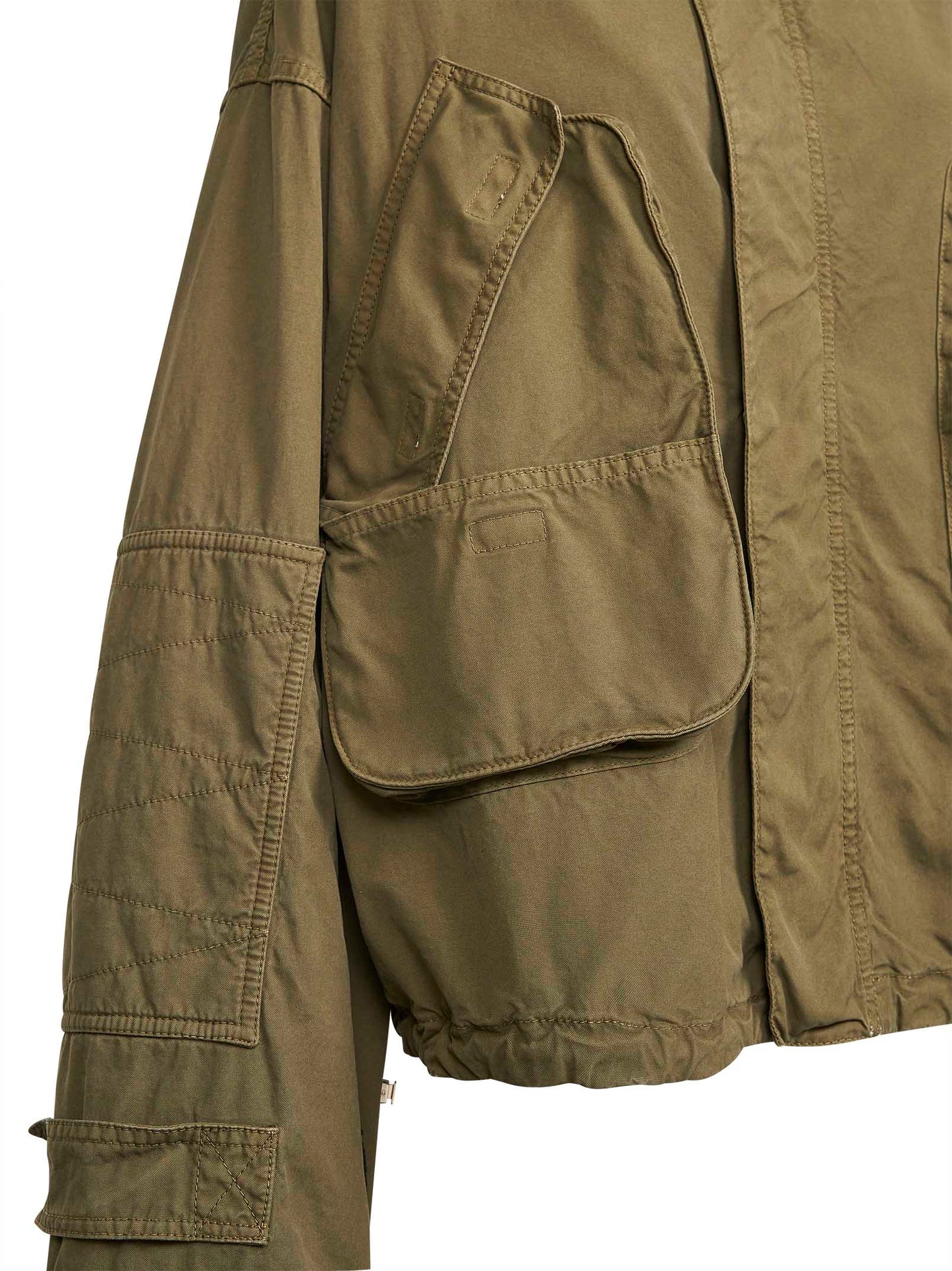 Bomber in canvas sovratinto verde militare