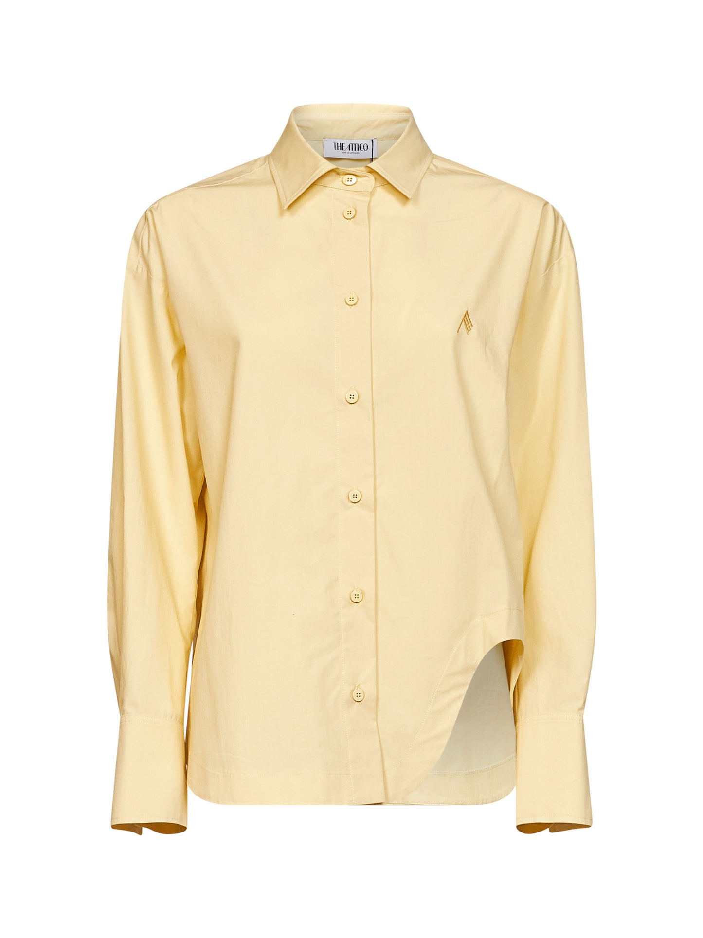 Camicia "Diana" in popeline di cotone giallo pallido