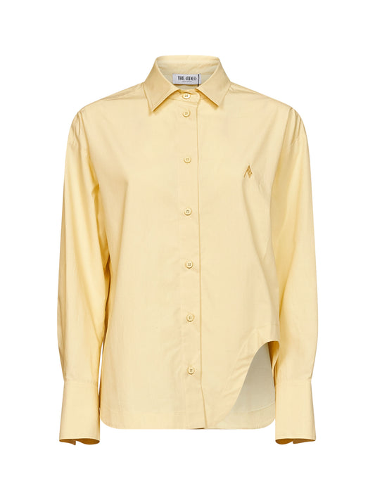 Pale yellow cotton poplin "Diana" shirt