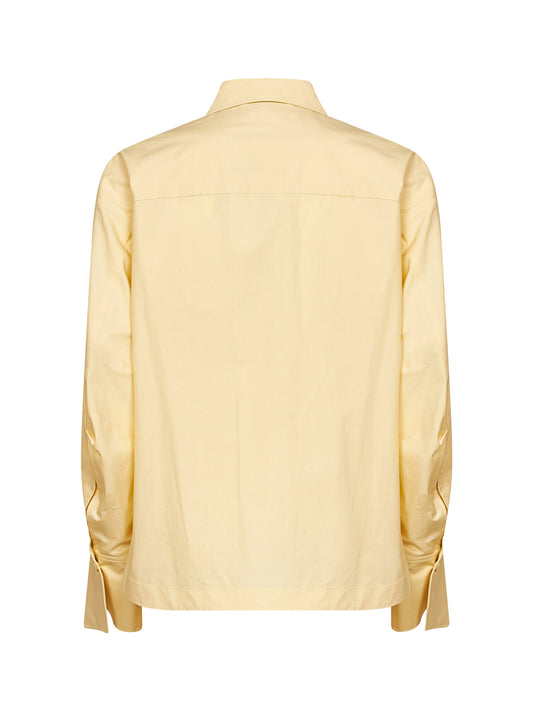 Pale yellow cotton poplin "Diana" shirt