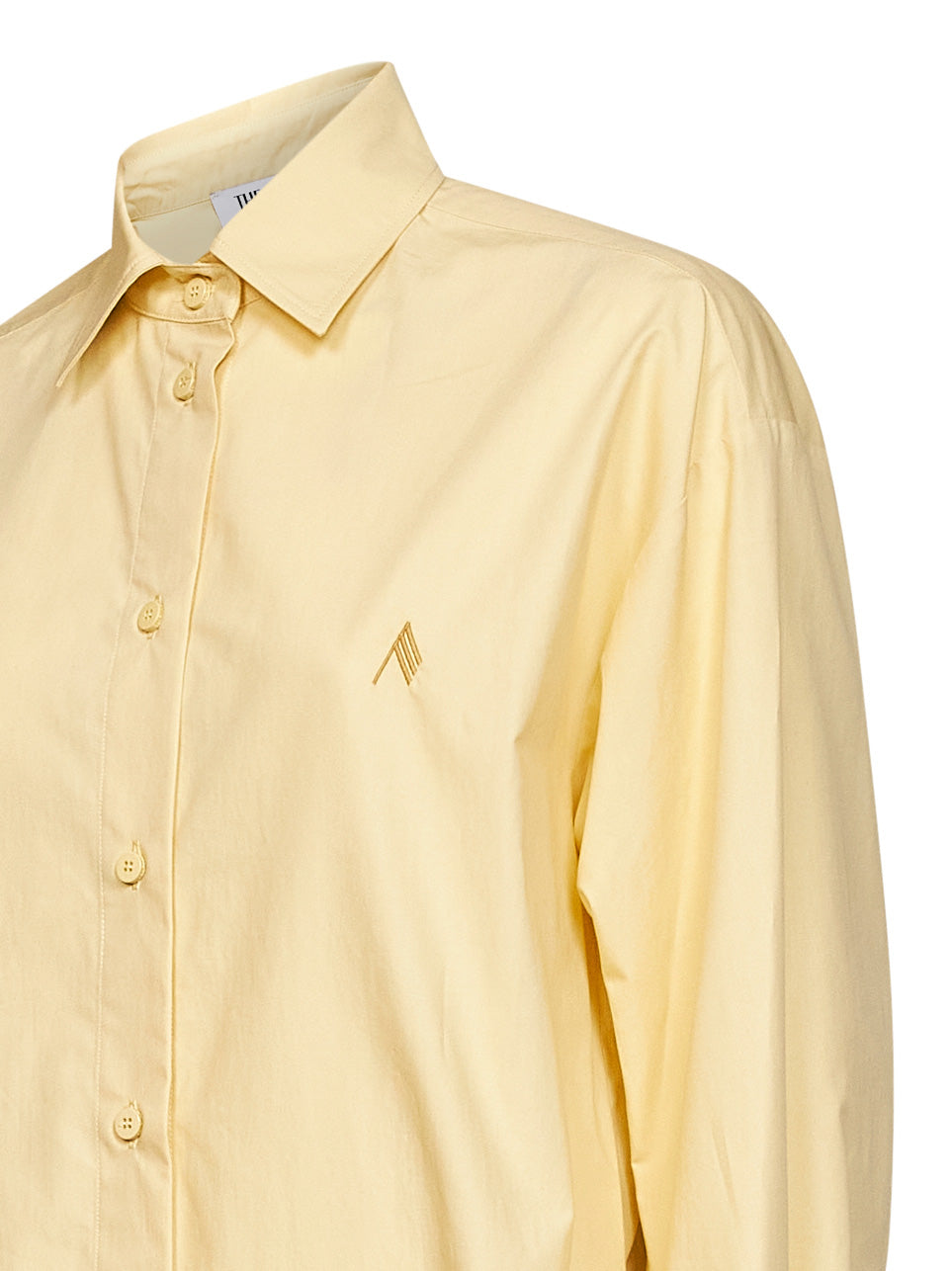 Camicia "Diana" in popeline di cotone giallo pallido