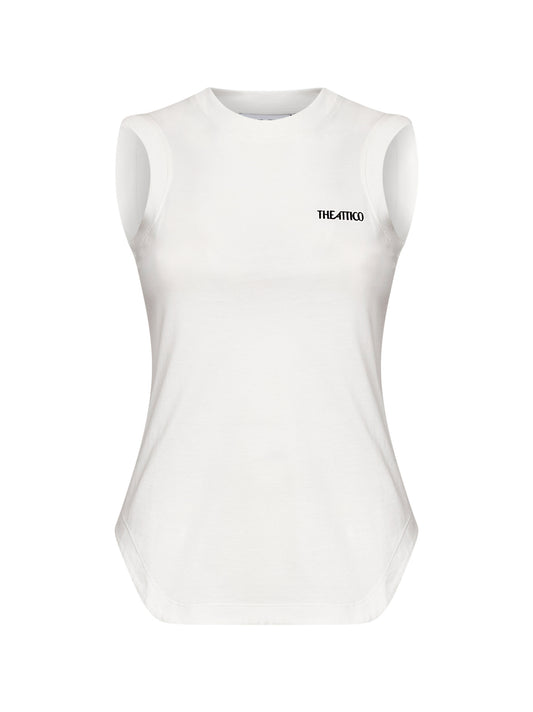 White cotton jersey "Reese" tank top