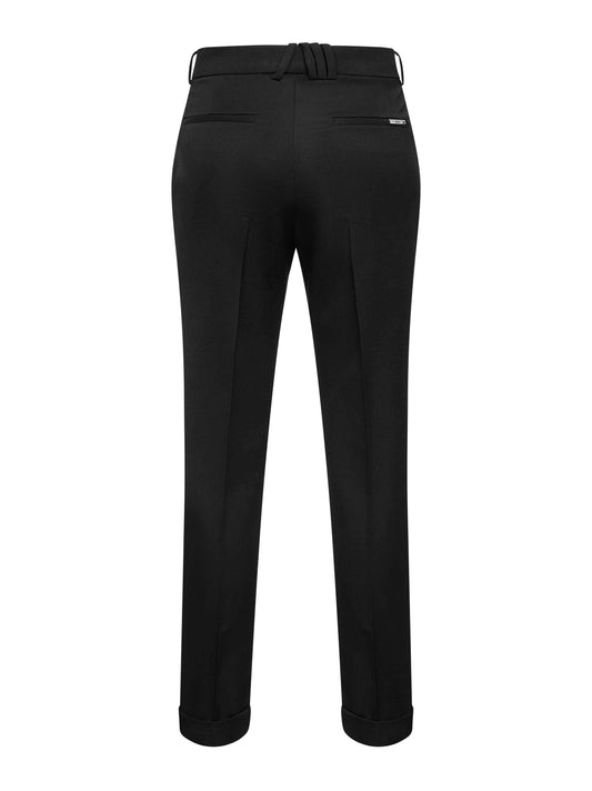 Pantaloni a sigaretta in gabardina di lana vergine nera