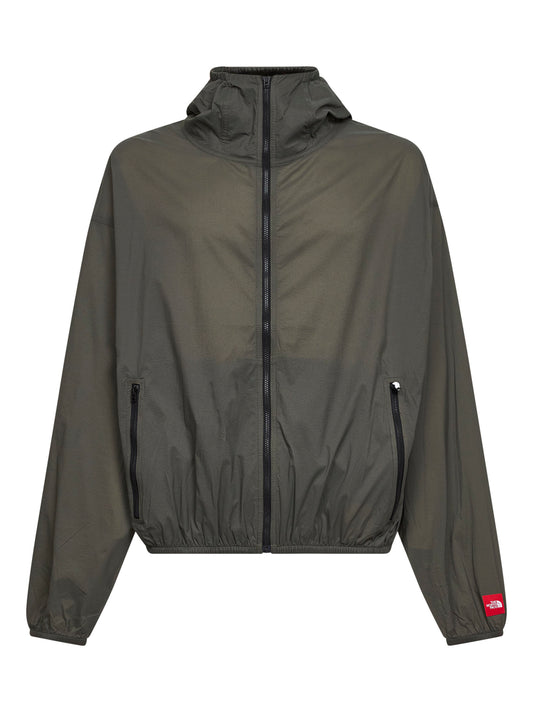 New taupe green Red Box Packable hooded wind jacket