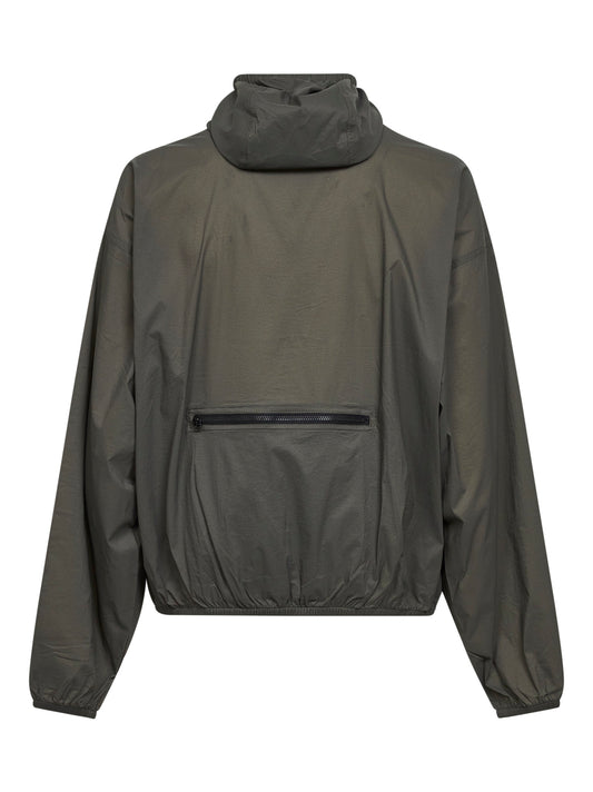 New taupe green Red Box Packable hooded wind jacket