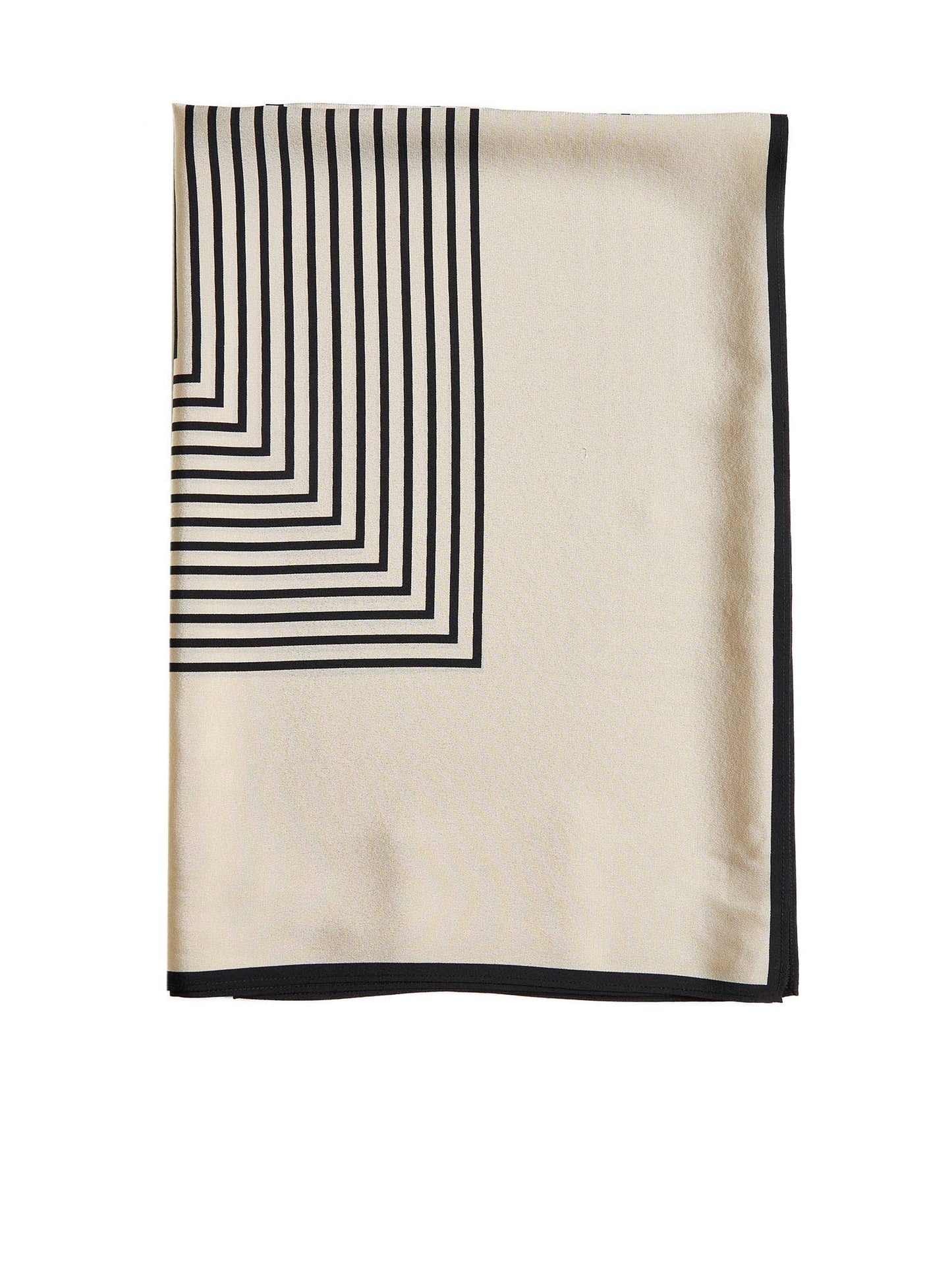 Striped silk crêpe scarf<BR/>