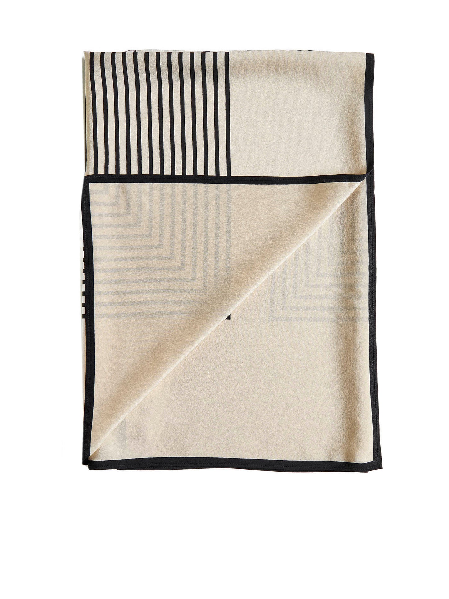 Striped silk crêpe scarf<BR/>