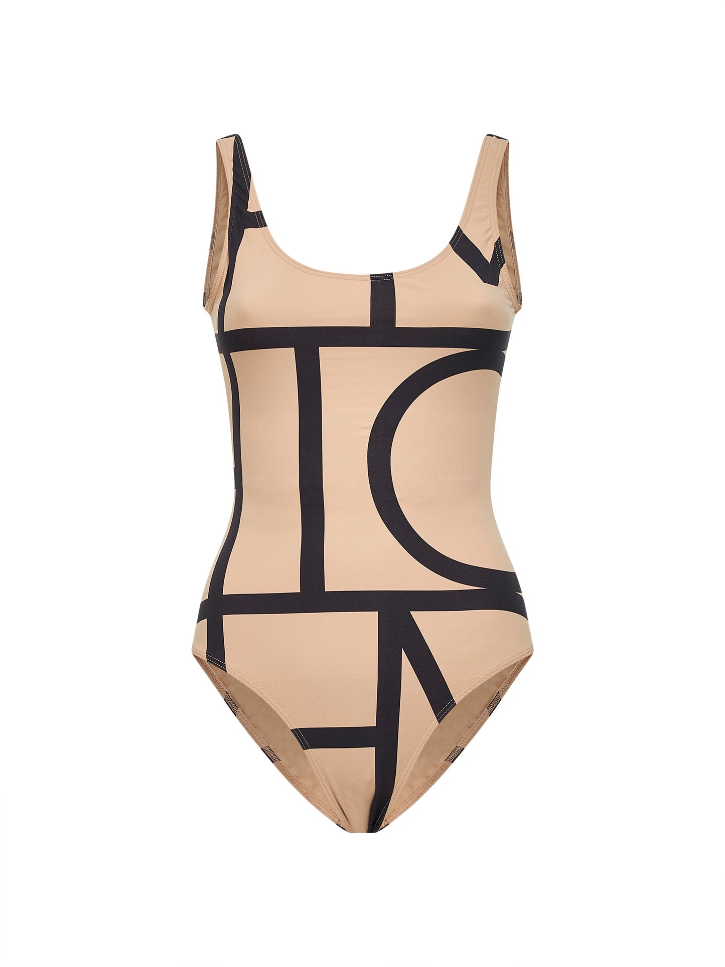 Costume intero Monogram in jersey stretch beige