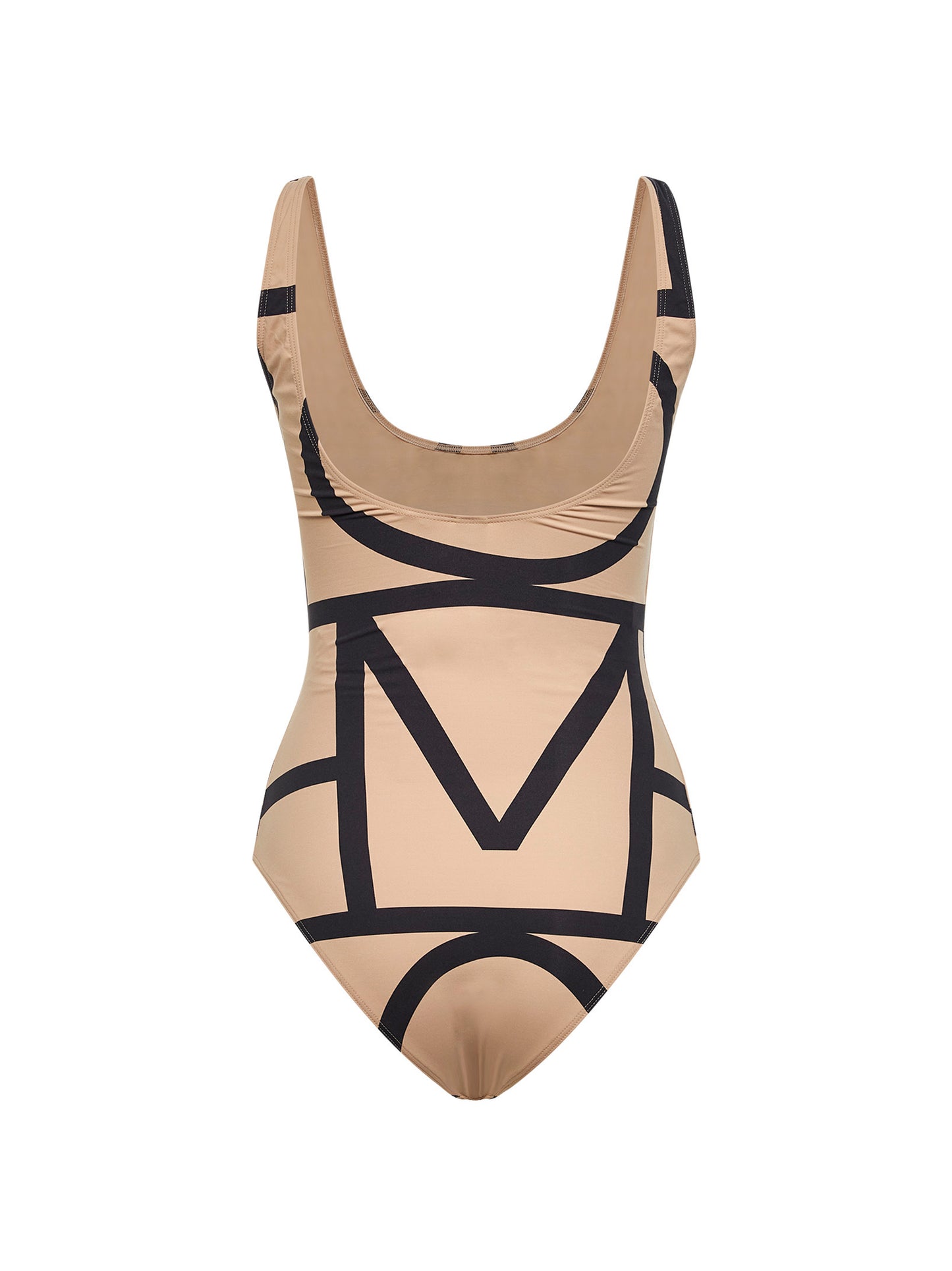 Costume intero Monogram in jersey stretch beige