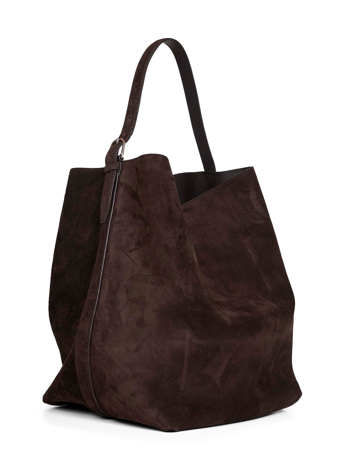 Borsa a spalla Belted suede tote marrone