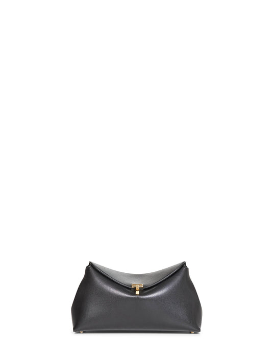 Black T-lock clutch bag