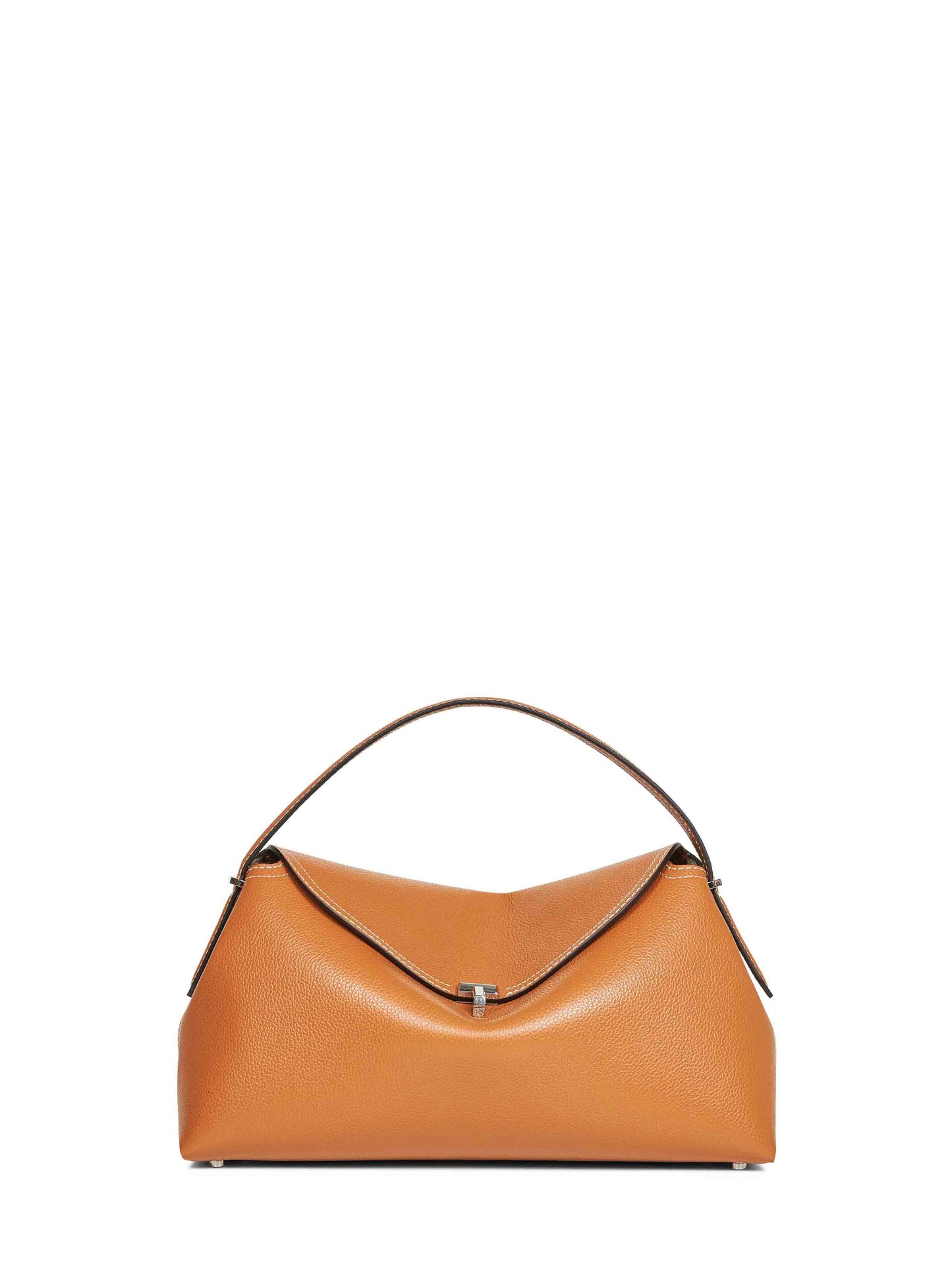 Borsa a mano T-Lock grained-leather top handle cuoio