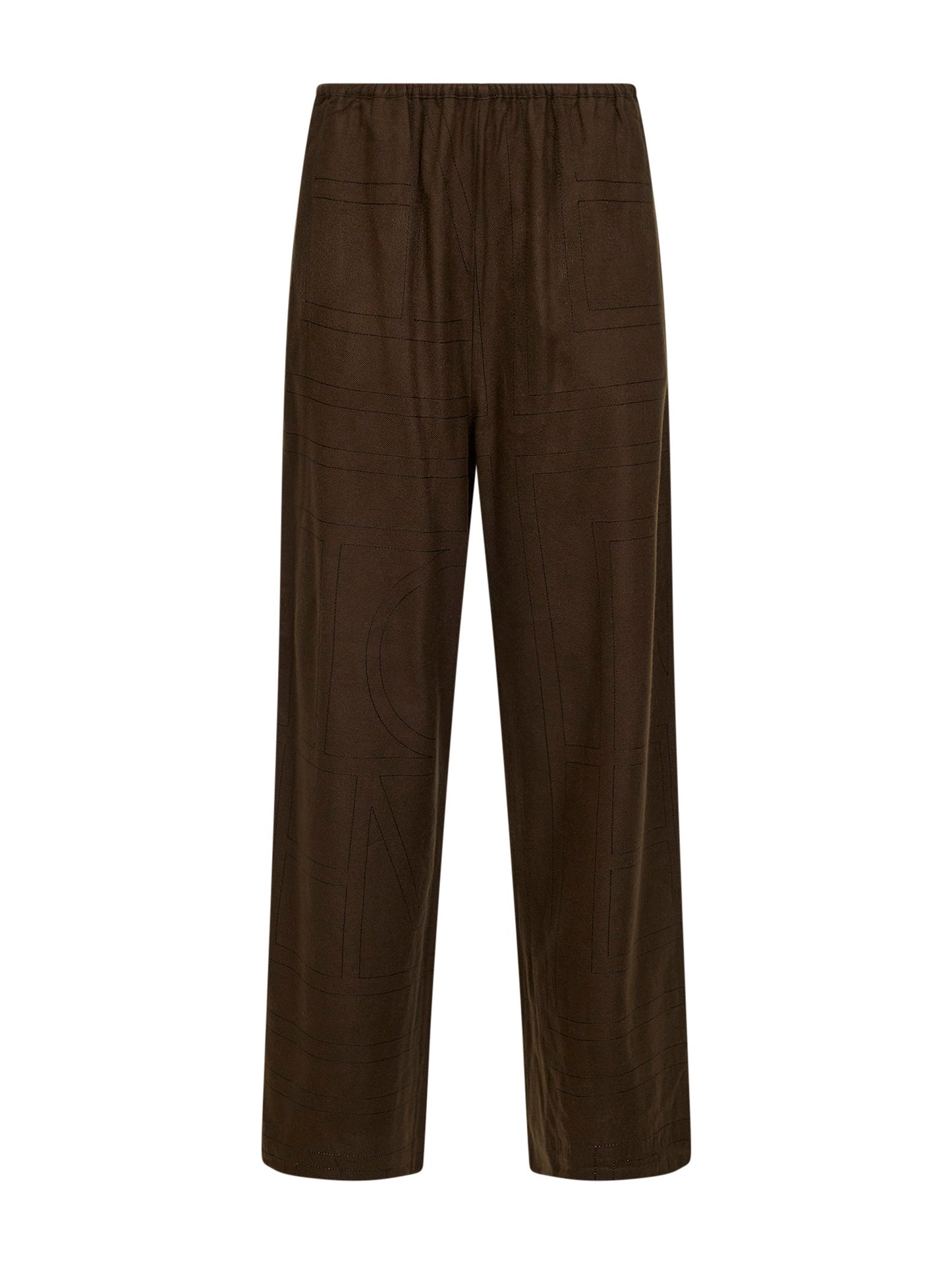Pantaloni pigiama Monogram in flanella marrone scuro