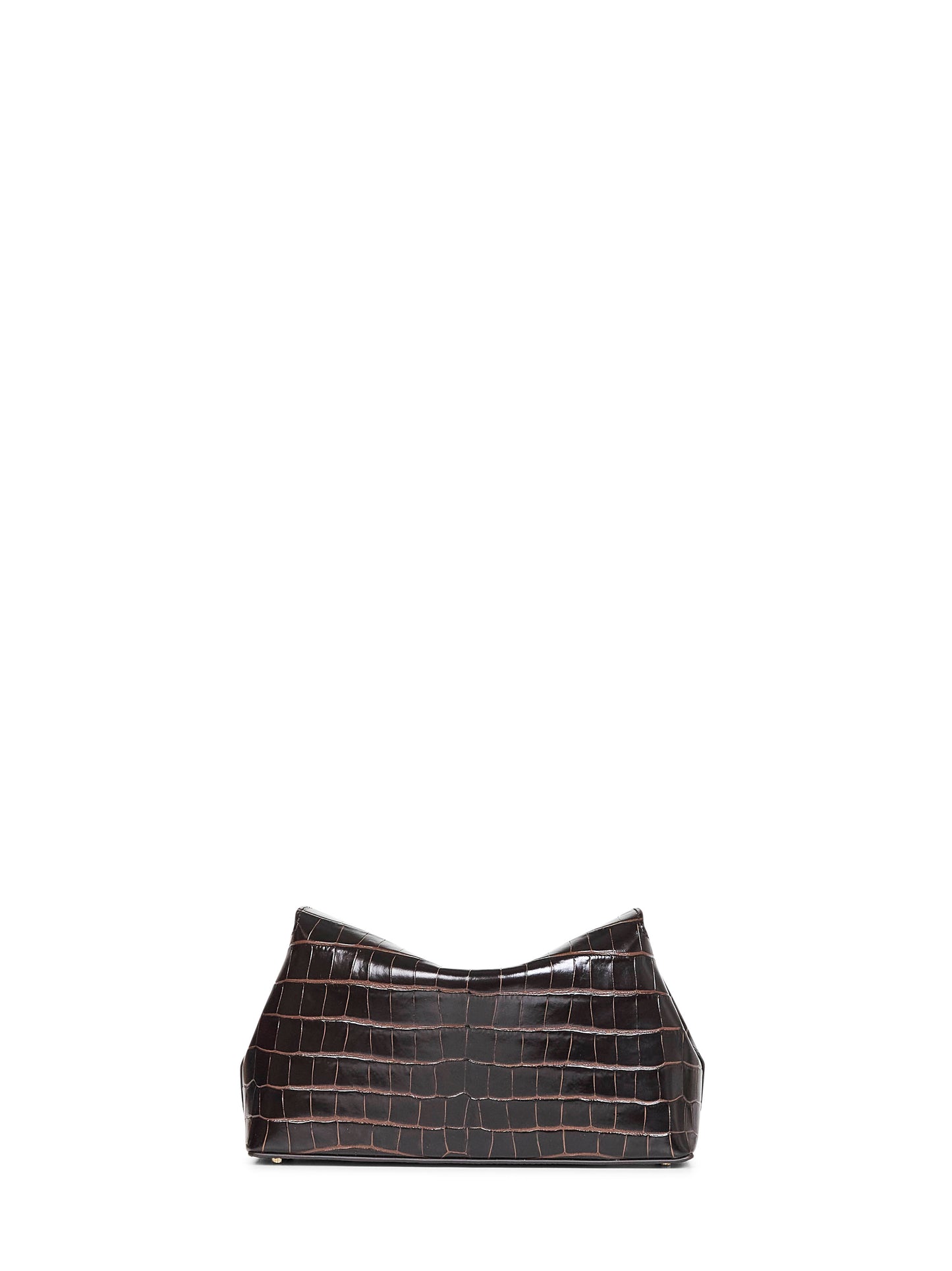 Dark brown T-lock clutch bag