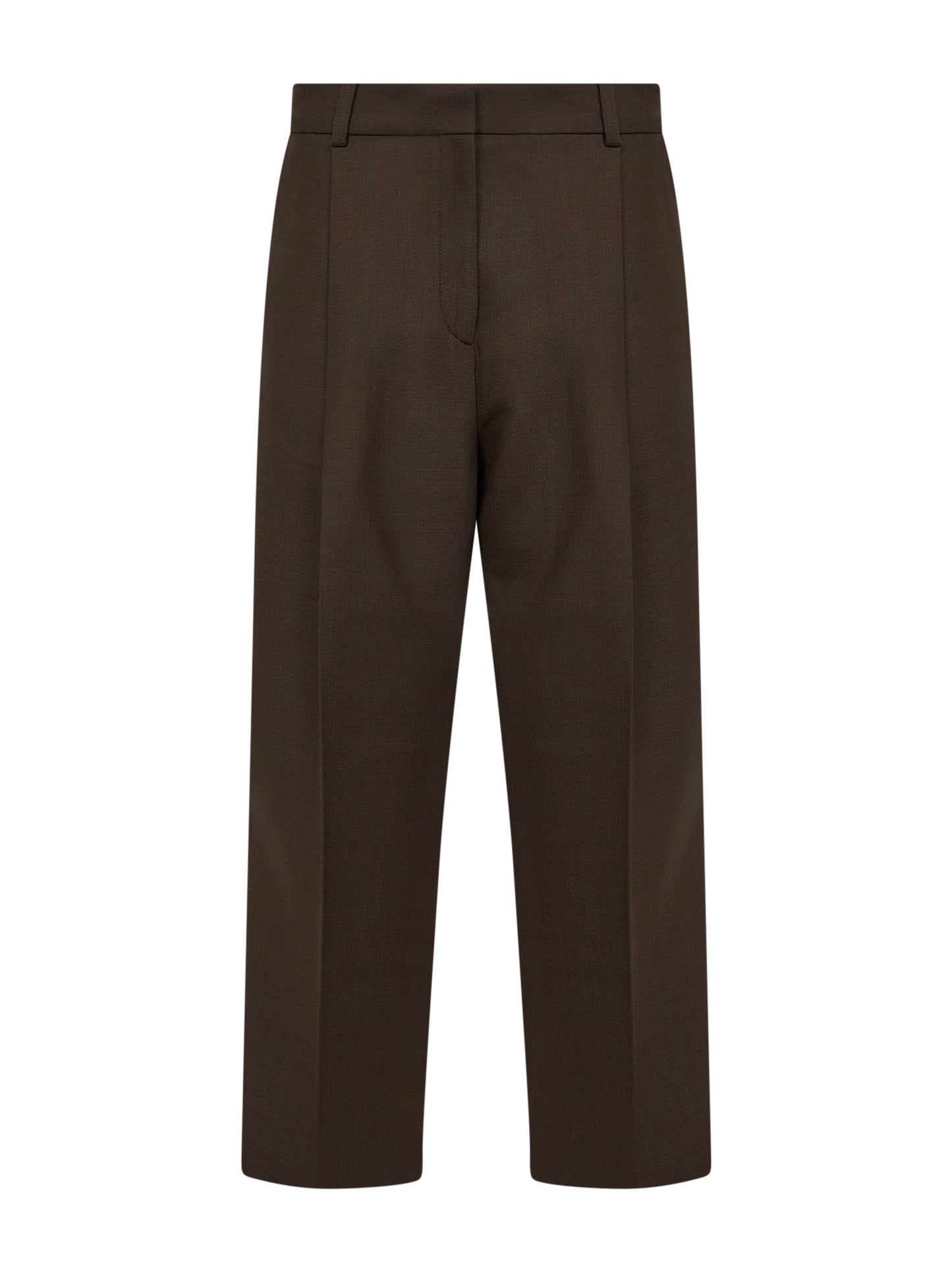 Bark stretch wool blend straight trousers