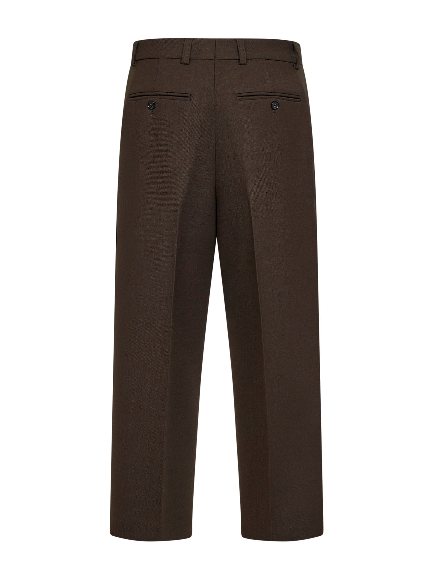 Bark stretch wool blend straight trousers