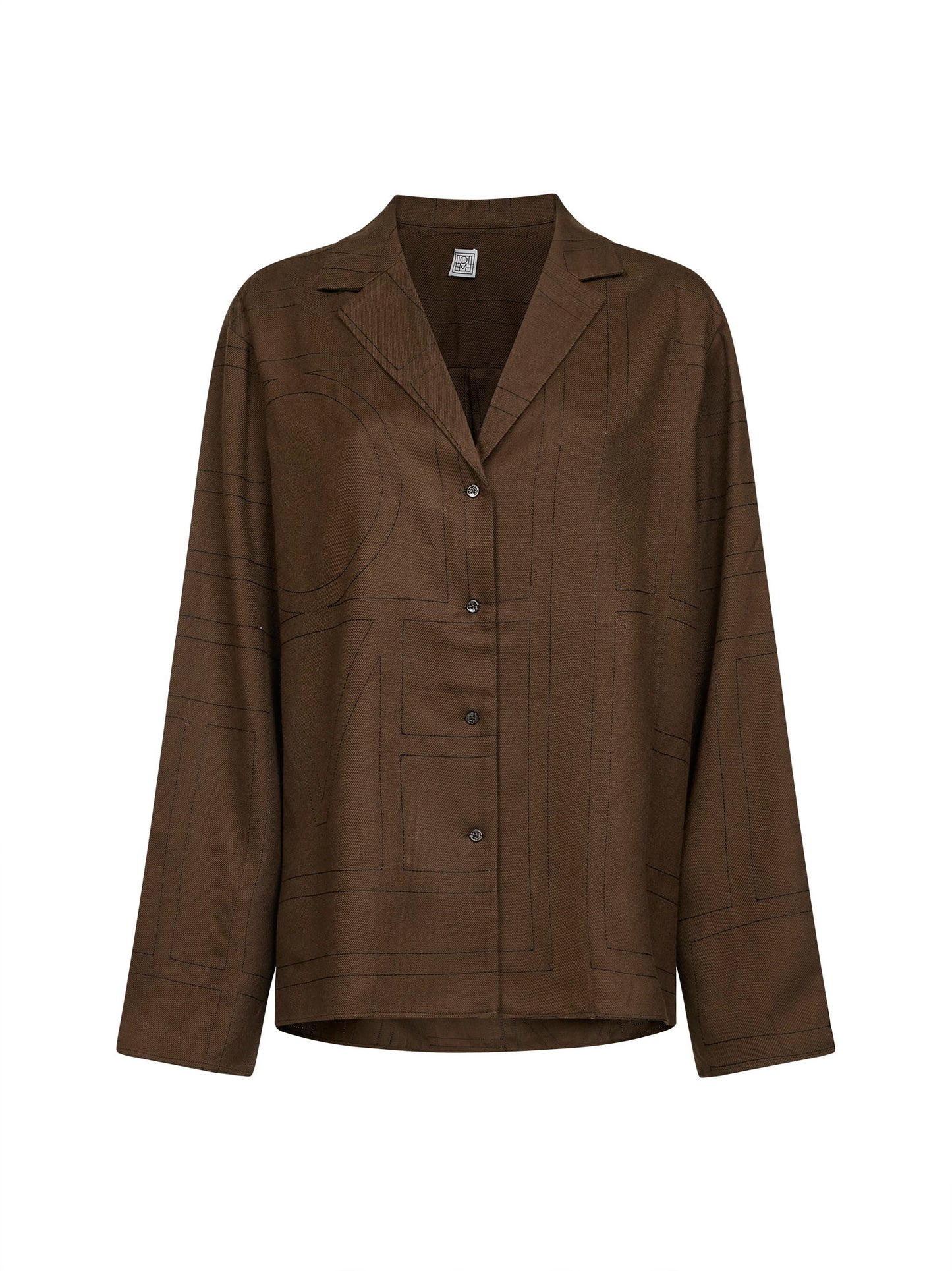 Dark brown flannel Monogram pj shirt