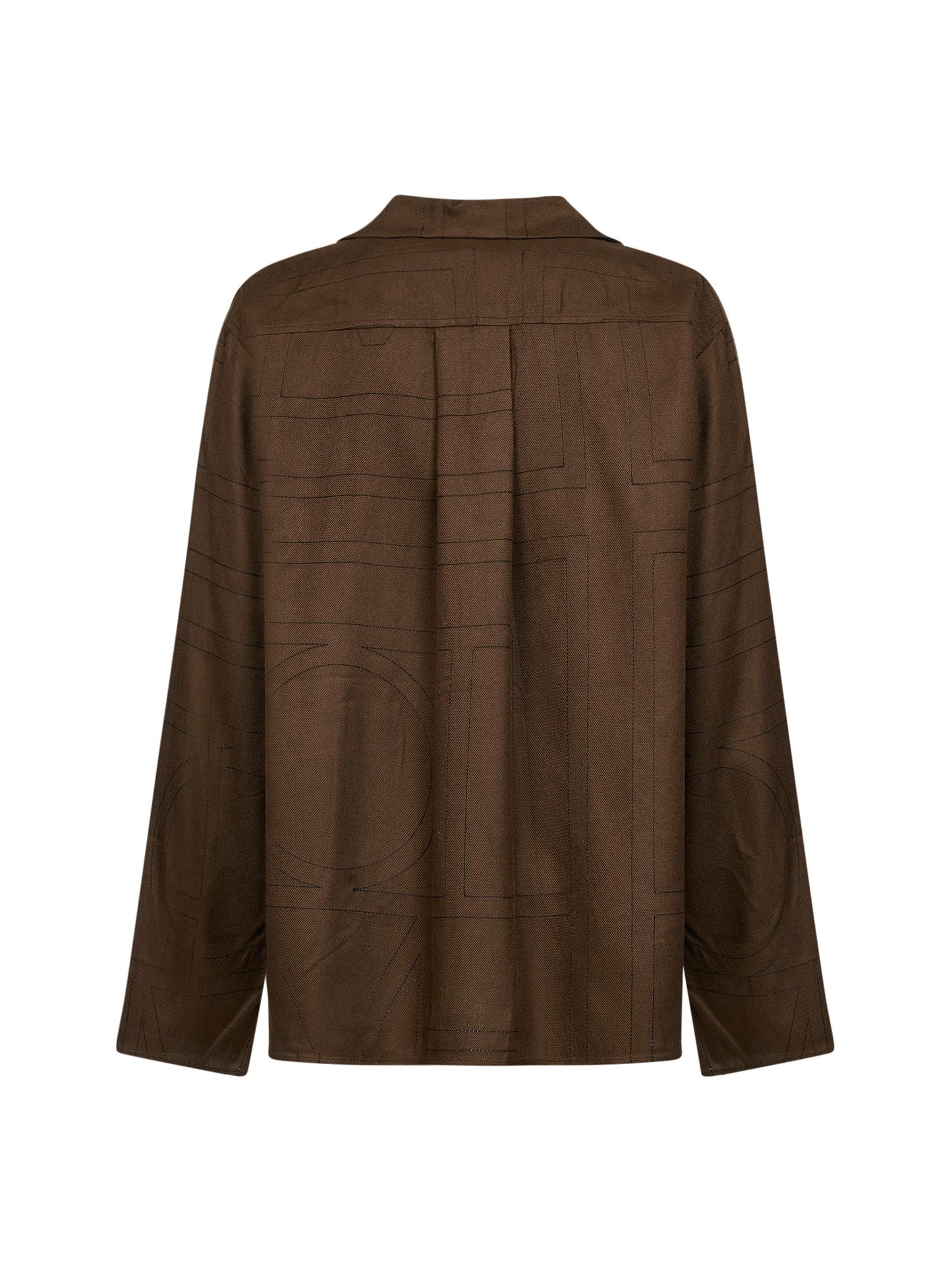 Dark brown flannel Monogram pj shirt