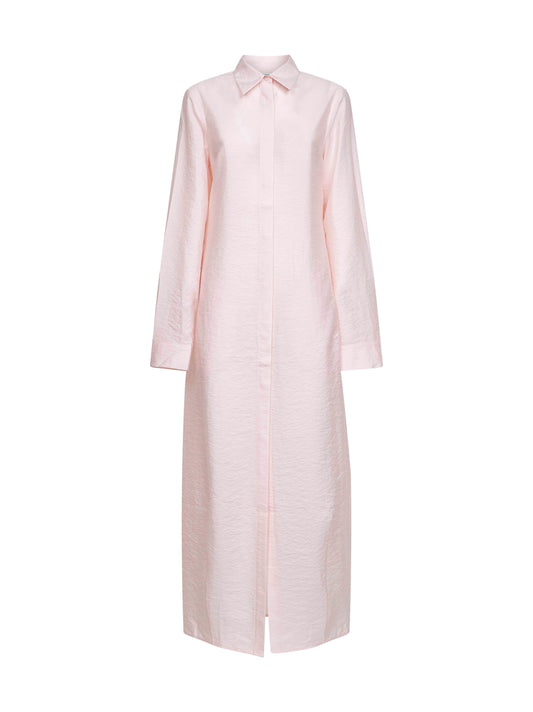 Bloom silk blend long parachute-style shirt dress