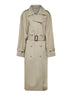 Clay crisp cotton blend double-breasted trench coat
