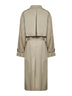 Clay crisp cotton blend double-breasted trench coat