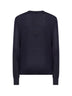 Pullover in maglia fine di lana merino e seta blu notte