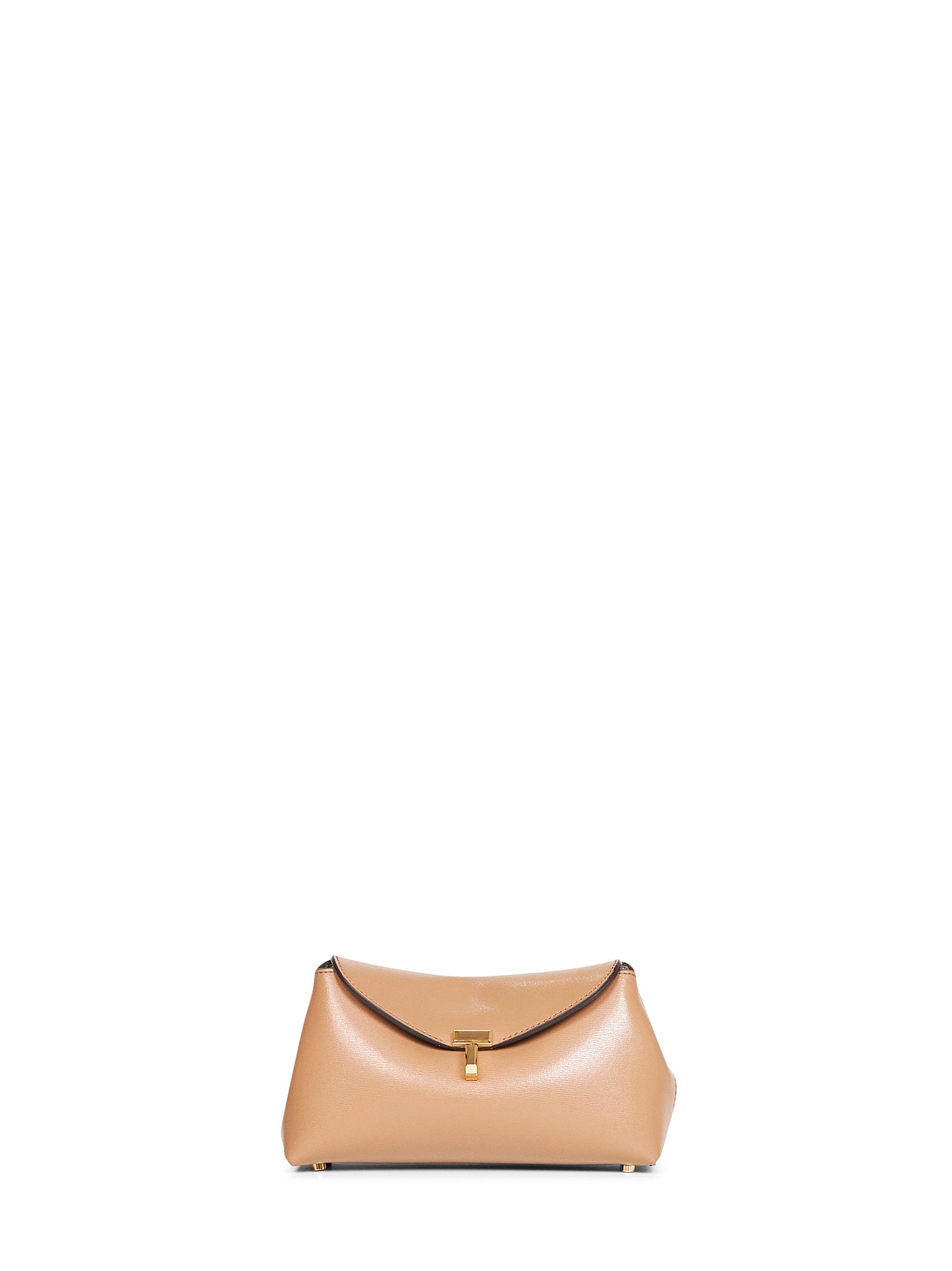 Camel Mini T-lock clutch bag