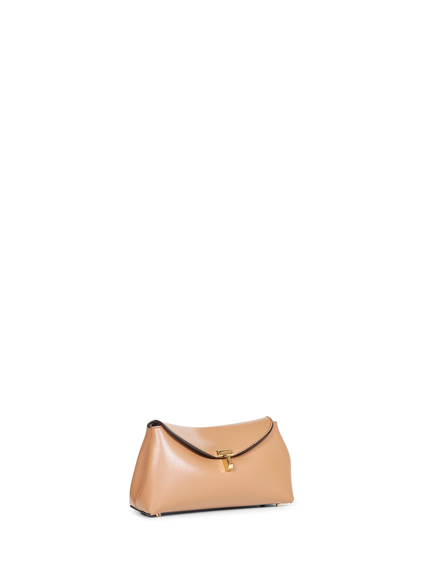 Camel Mini T-lock clutch bag