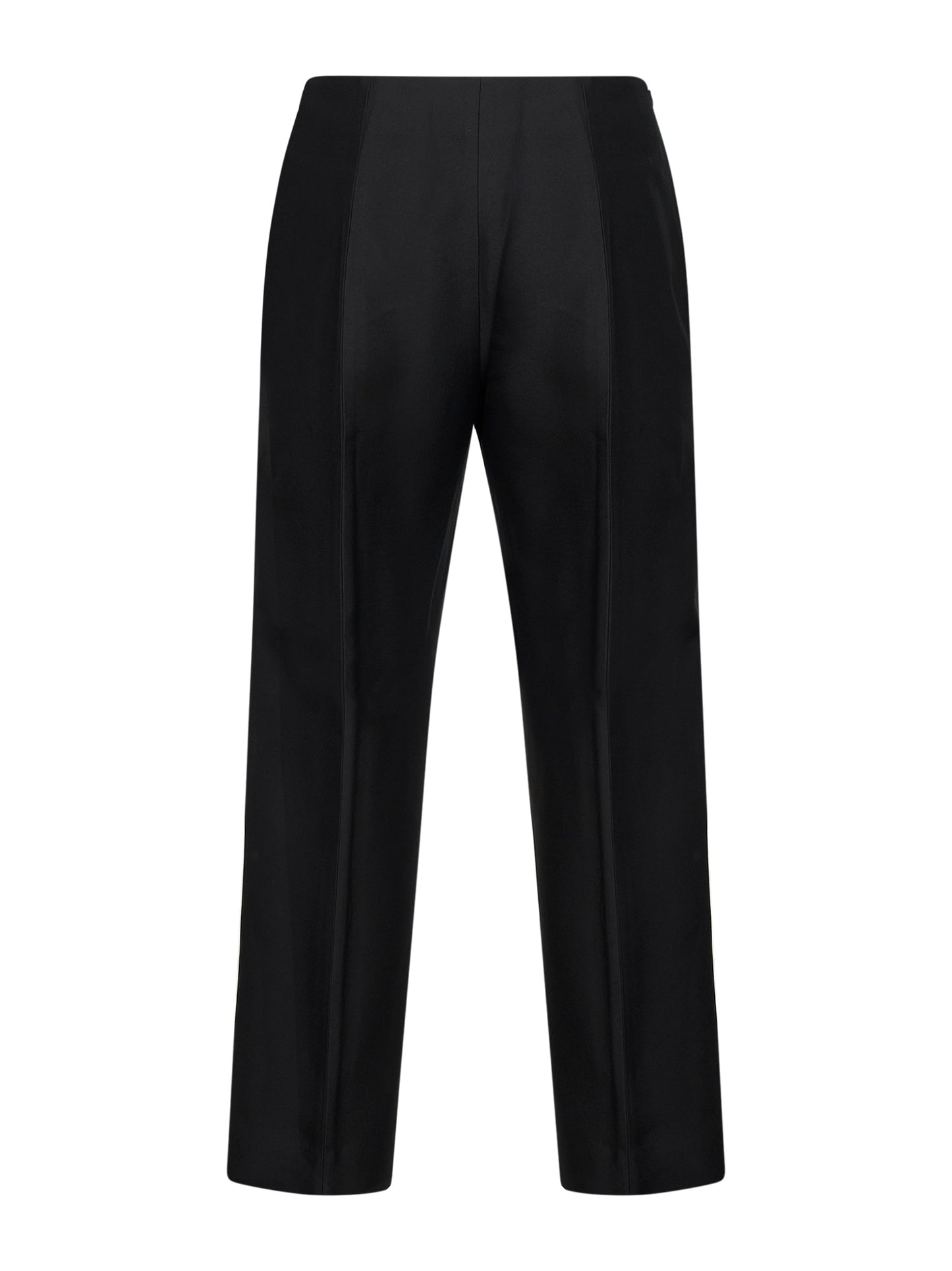 Pantaloni slim in lana e seta nera