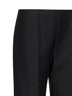 Pantaloni slim in lana e seta nera