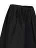 Black wool and silk gathered midi skirt