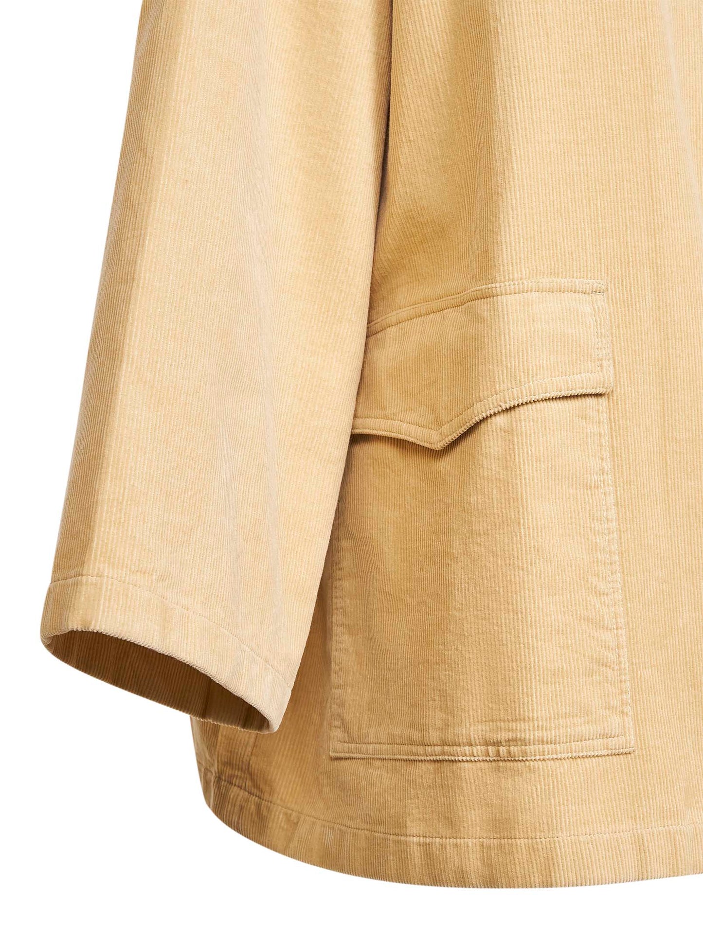 Giacca camicia in velluto a coste beige