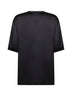 Black viscose satin crewneck T-shirt