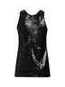 Canotta in paillettes nere