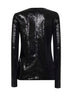 Black sequin long-sleeved top