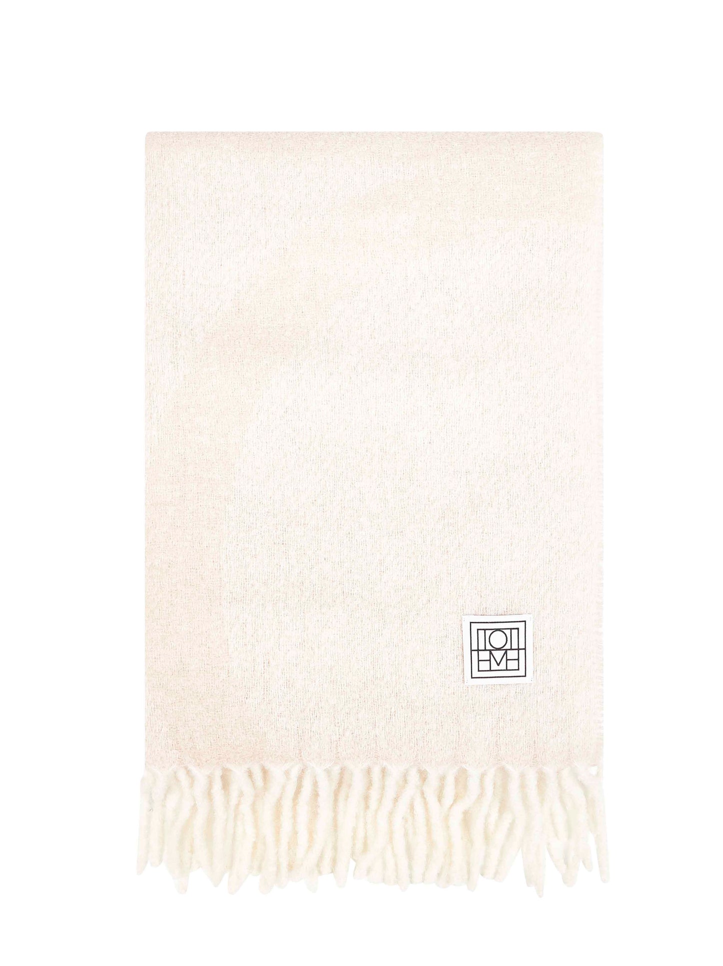 Ecru and white monogram jacquard scarf<BR/>
