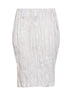 Gonna a tubino in lino stropicciato bianco