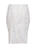 Gonna a tubino in lino stropicciato bianco