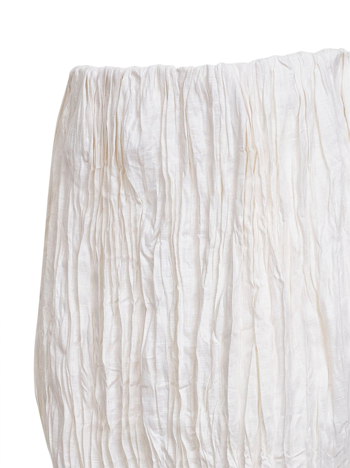 Gonna a tubino in lino stropicciato bianco