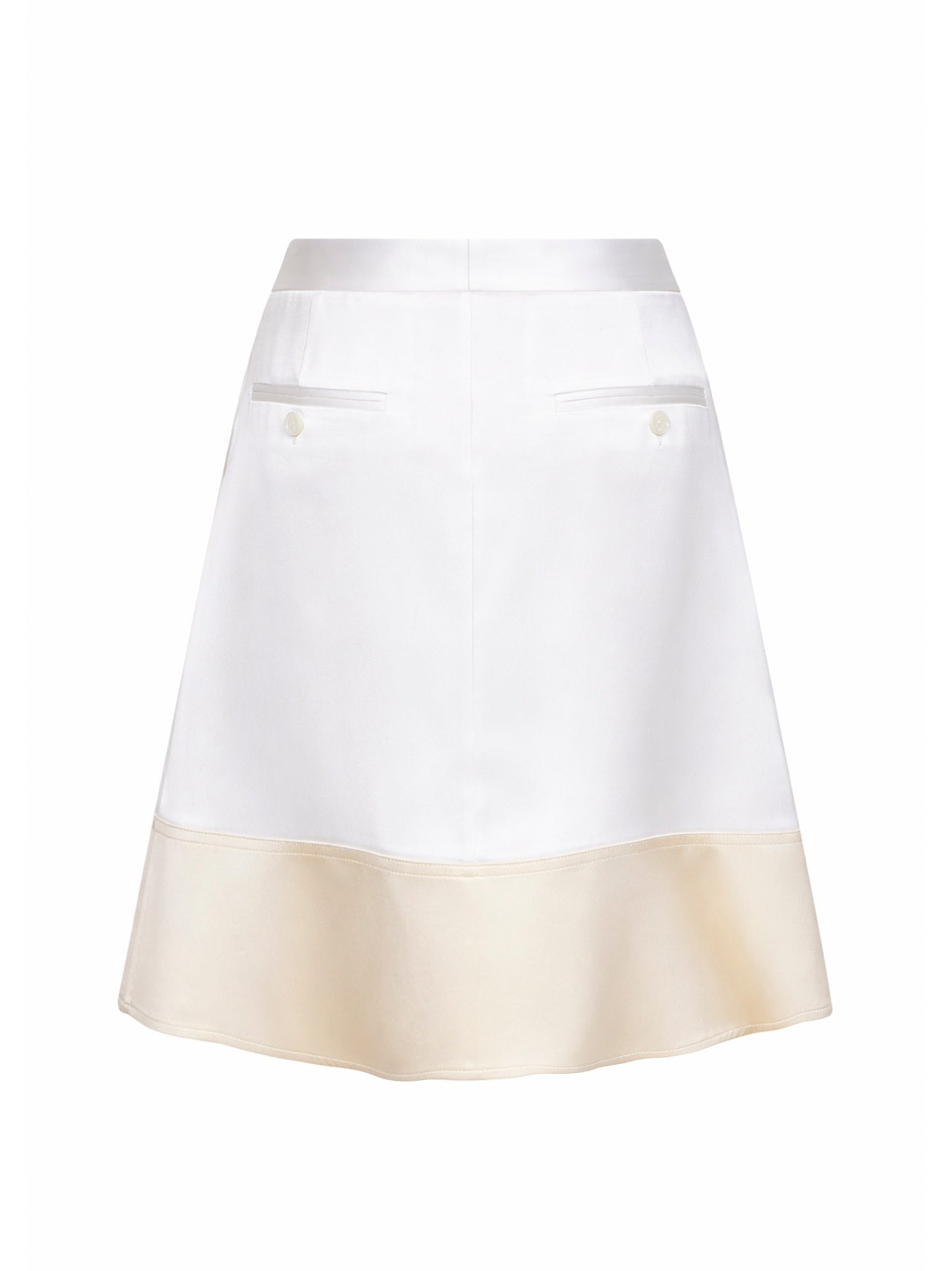Gonna corta stile smoking in raso bianco