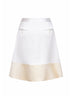 Gonna corta stile smoking in raso bianco
