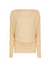 Champagne sheer crepe viscose boatneck top